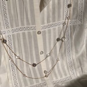 New York & Company golden crystal bead necklace